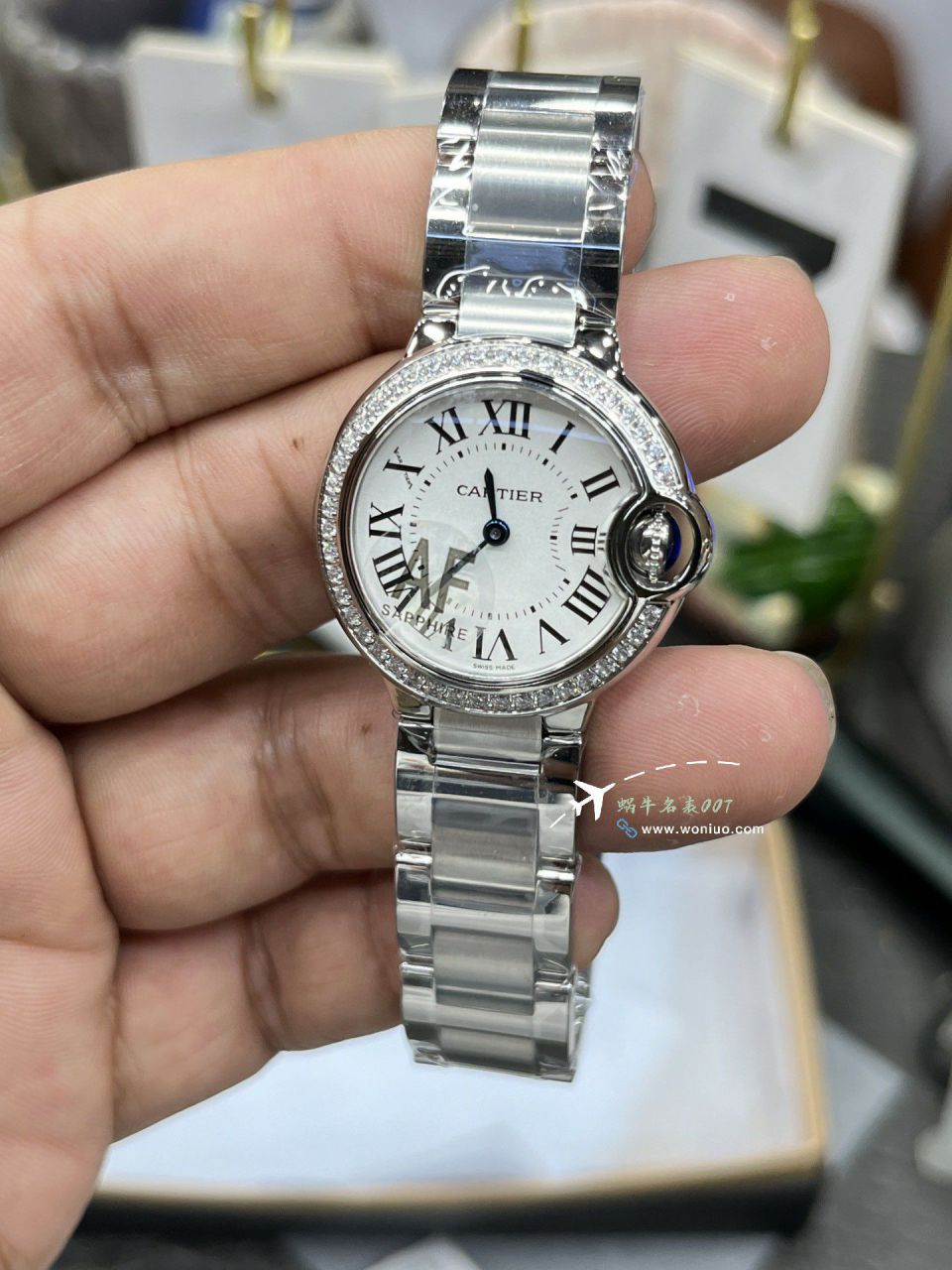 AF Cartier  蓝气球女表28石英 Perfect   Replica Watches WSBB0067 wrist watches  / K371