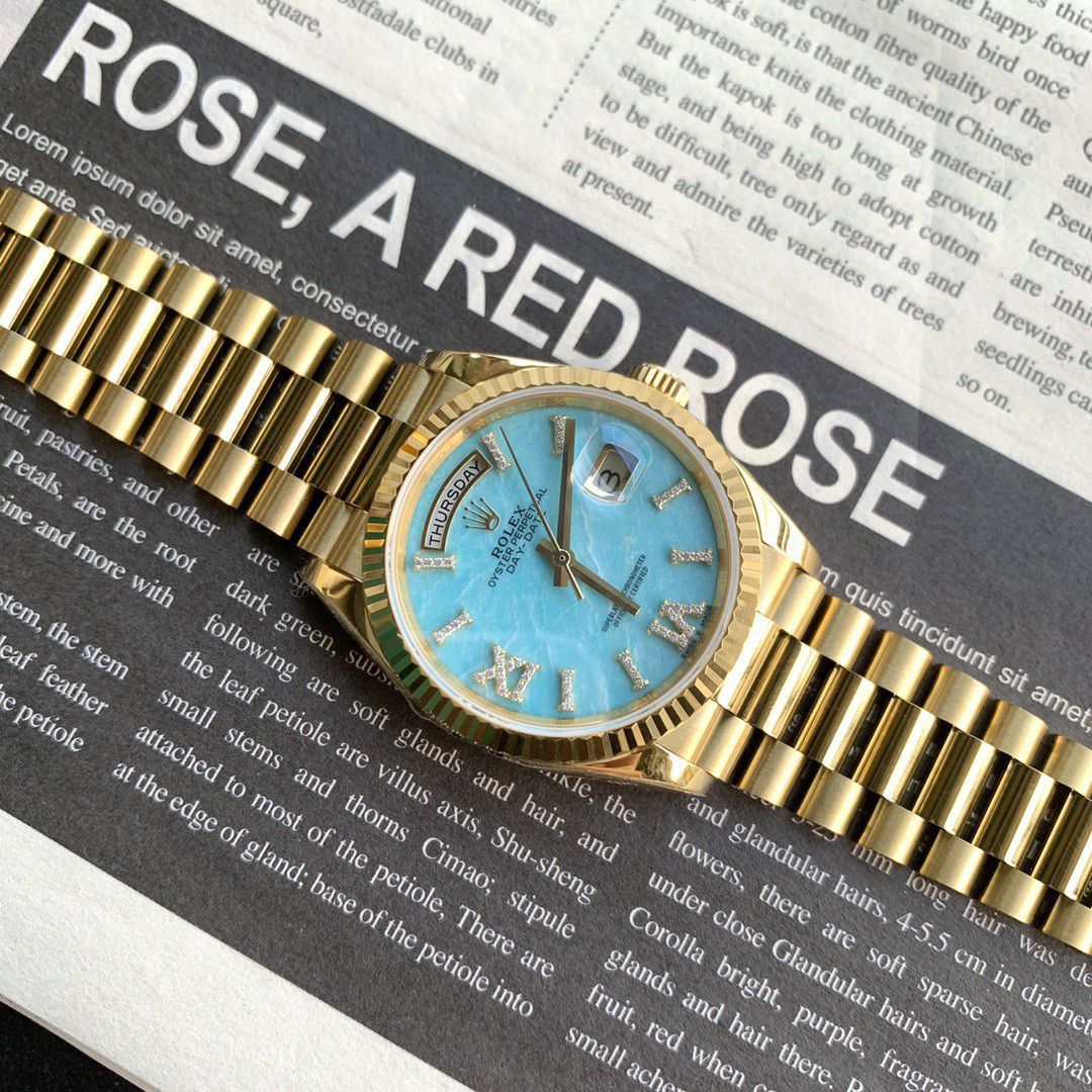  Rolex  Day-Date 型蓝松石 Perfect  Replica Copy  Watches m128238-0071 wrist watches  / R889