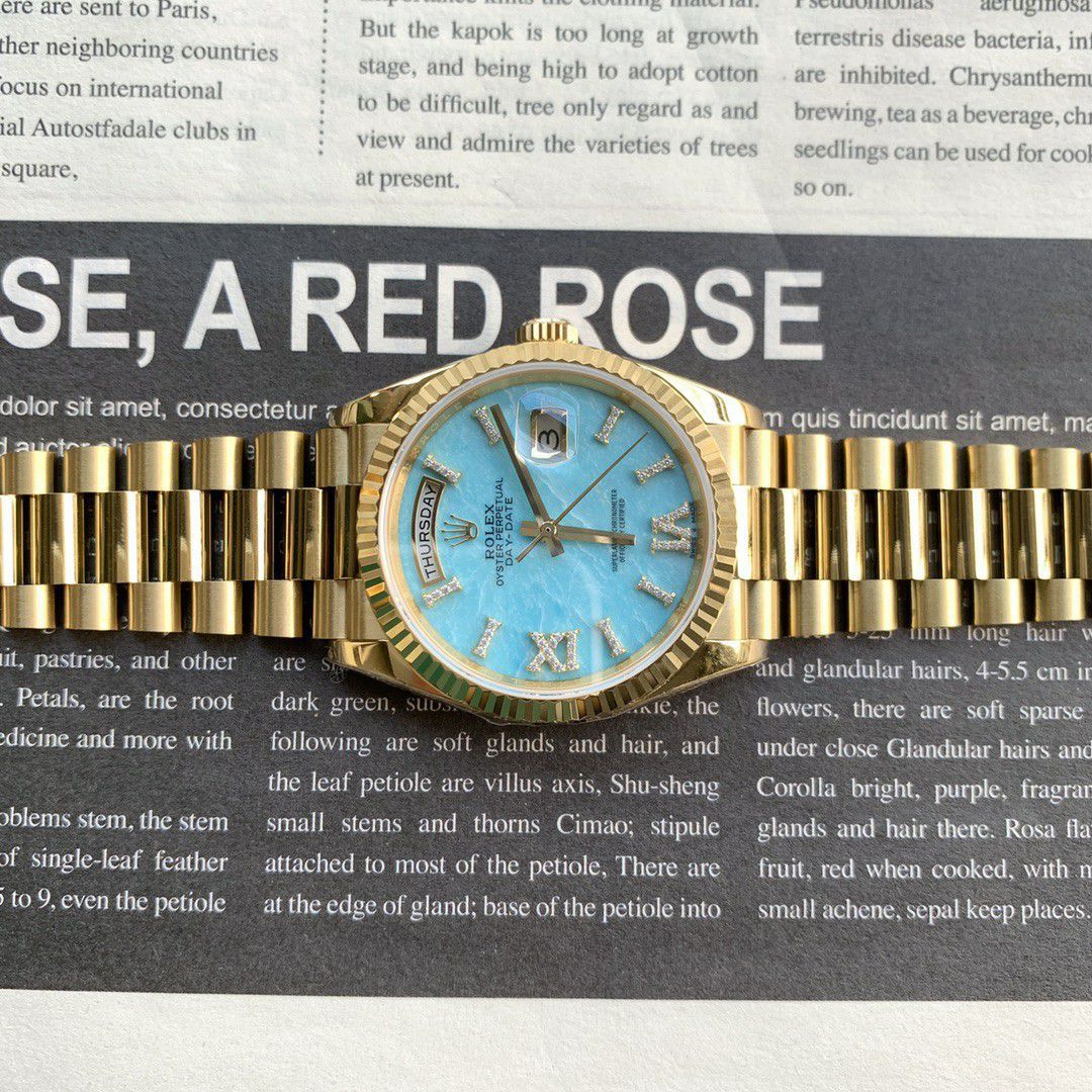  Rolex  Day-Date 型蓝松石 Perfect  Replica Copy  Watches m128238-0071 wrist watches  / R889