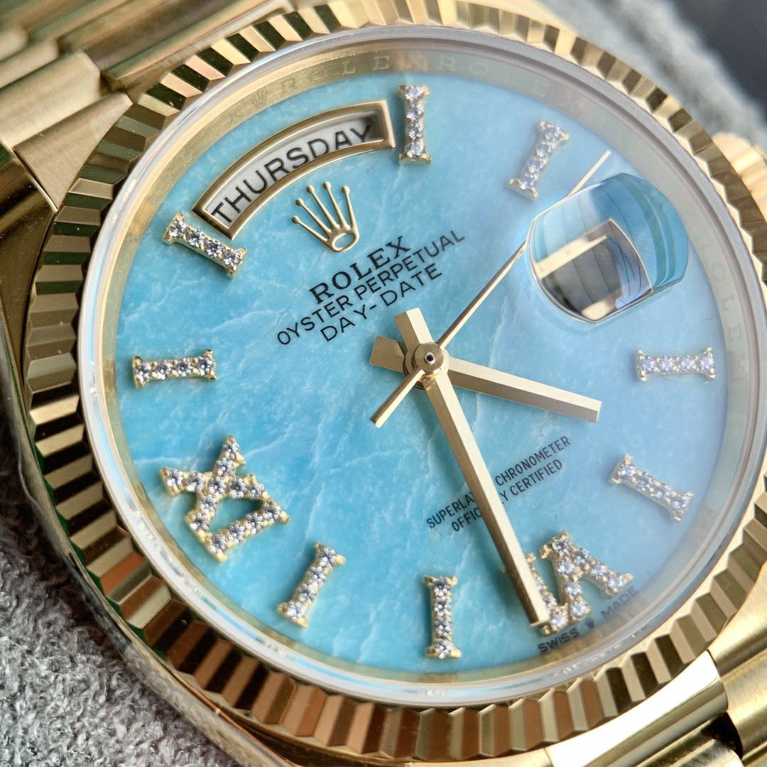  Rolex  Day-Date 型蓝松石 Perfect  Replica Copy  Watches m128238-0071 wrist watches  / R889