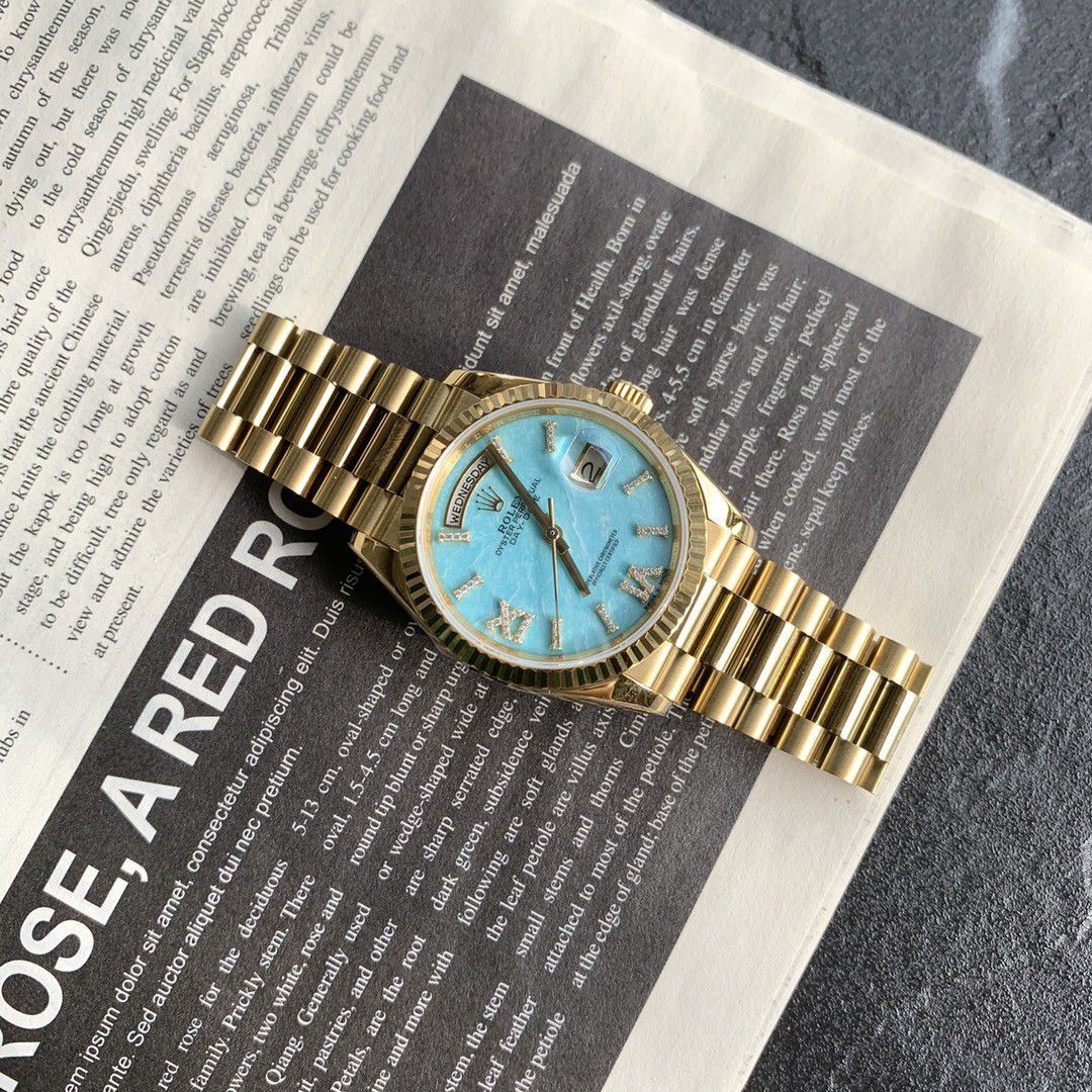  Rolex  Day-Date 型蓝松石 Perfect  Replica Copy  Watches m128238-0071 wrist watches  / R889