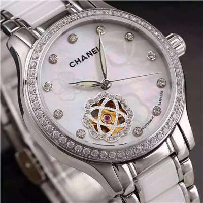  Chanel  J12系列  镶钻精钢表盘  日本进口全自动机械 Movement   TOP 女士 wrist watches  白色款