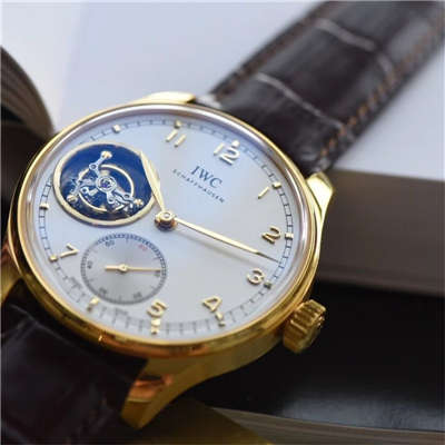 【YL Factory  Perfect  High quality  Replica Watches 】 top  IWC 葡萄牙9位 Tourbillon （土豪金-黄金版本）