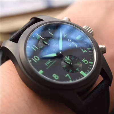 【HBBV6 Factory 1:1 Replica Copy  Watches 】 IWC 飞行员系列TOP GUN海军陆战队专用IW388003绿色特别版 wrist watches 