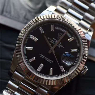 【台湾 Factory  Perfect  High quality  Replica Watches 】 Rolex  Day-Date 型系列228239黑色表盘钻钉 wrist watches 