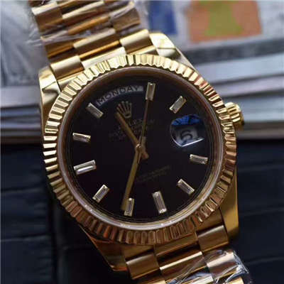 【台湾 Factory  Perfect  High quality  Replica  wrist watches 】 Rolex  Day-Date 型系列228238黑色表盘