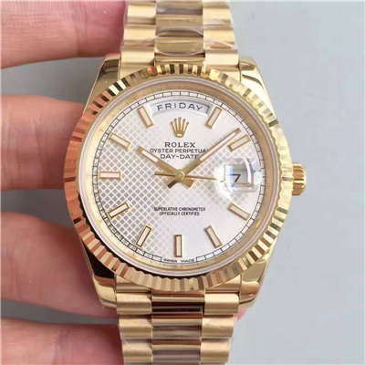 【NOOB Factory  Perfect  Replica Watches 】 Rolex  Day-Date 型系列218238-83218 白盘 wrist watches 