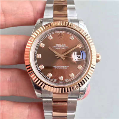【NOOB Factory 1:1 top  Replica Watches 】 Rolex   Datejust 系列126331巧克力盘镶钻 wrist watches 