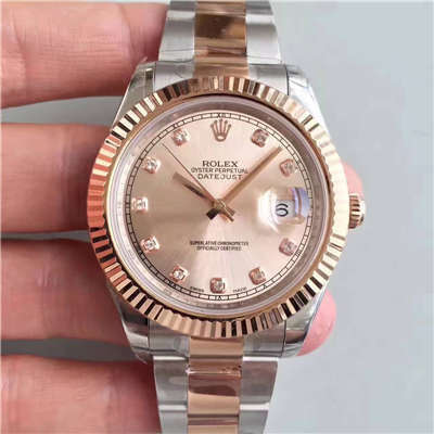 【NOOB Factory  Perfect  Replica Watches 】 Rolex   Datejust 系列126331粉盘镶钻 wrist watches 