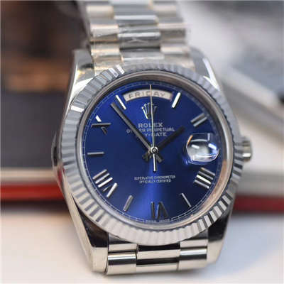 【 Video analysis NOOB Factory  Perfect  Replica 】 Rolex  Day-Date 型系列228239蓝盘男士机械 Watches 