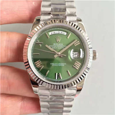 【N Factory  Perfect  High quality  Replica Watches 】 Rolex  Day-Date 型系列228239绿盘 wrist watches 