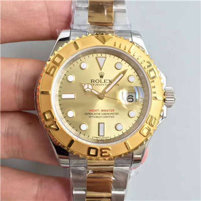 【JF Factory  Perfect  High quality  Replica Watches 】 Rolex  Yacht-Master 系列168623-78753 香槟色表盘 wrist watches 