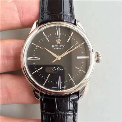 【MK Perfect  High quality  Replica Watches 】 Rolex 切利尼系列50509黑盘黑带机械 wrist watches 