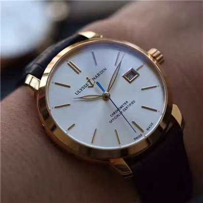 【FK Factory  Perfect  Copy  Watches 】 Ulysse Nardin 鎏金系列8156-111-2/90 wrist watches 