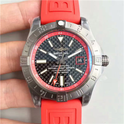 【GF Perfect  High quality  Replica Watches 】全新 Breitling 复仇者二代世界时间黑钢中国大陆限量版（Avenger II GMT Blacksteel China Edition）