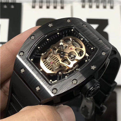 【KV Factory  Perfect  High quality  Replica Watches 】RICHARD MILLE 男士系列RM 52-01潘玮柏同款金色骷髅头 wrist watches 