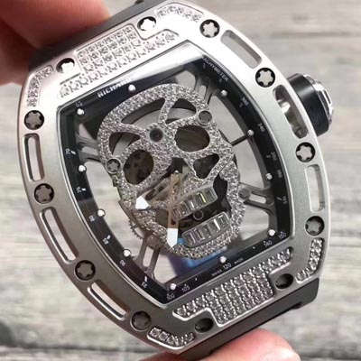 【KV Perfect  High quality  Replica Watches 】RICHARD MILLE RICHARD MILLE男士系列RM 052银色骷髅头满钻 wrist watches 