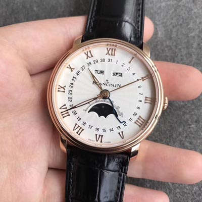 【OM Perfect  High quality  Replica Watches 】Blancpain 经典系列6664-3642-55B月相 wrist watches 