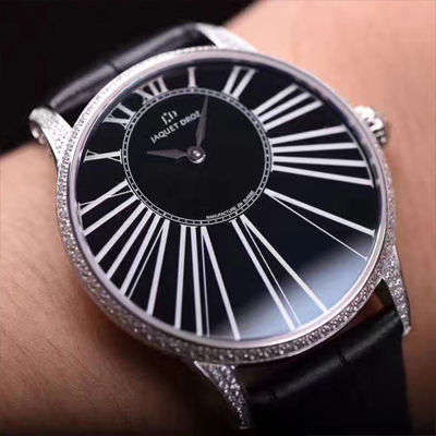  Jaquet Droz  wrist watches 精品推荐️极具视觉冲击感的放射大罗马刻度圈口及壳身均手工镶钻 Replica 原装 Jaquet Droz 自动机械 Movement 已最大程度还原正品味道❣前后蓝宝石镜面进口小牛皮直径42mm低调奢华有内涵