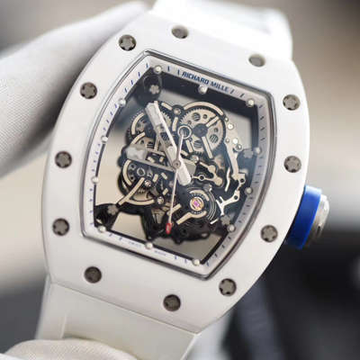 【KV Perfect  High quality  Replica Watches 】RICHARD MILLE RICHARD MILLE男士系列RM 055白 Composite 白色橡胶带新款 wrist watches 