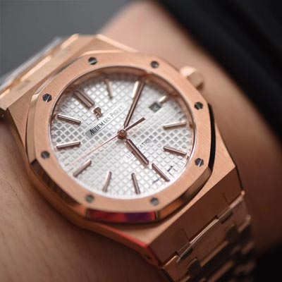 【JF Factory  top  Replica Copy  Watches 】皇家橡树系列 皇家橡树自动上链15400OR.OO.1220OR.02 wrist watches 