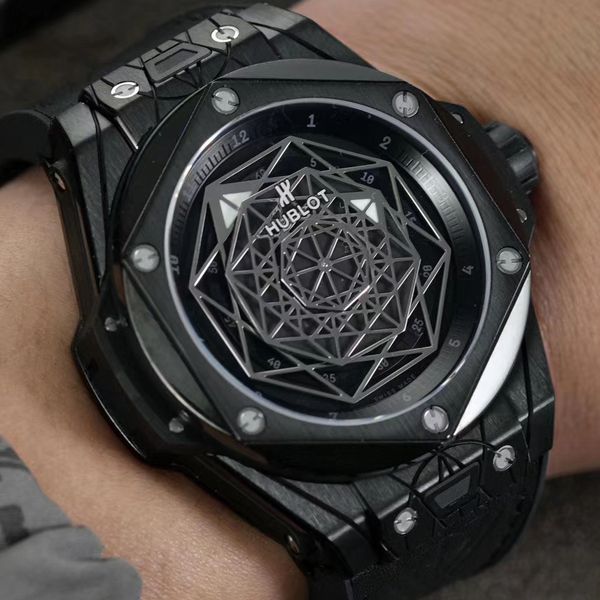 WWF Factory  top  Replica Watches  hublot  big bang SANG BLEU刺青415.CX.1112.VR.MXM18 wrist watches 