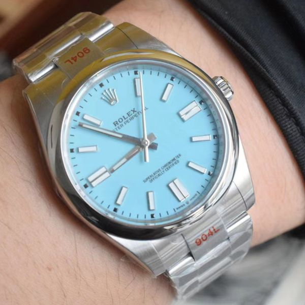 【 Video analysis 】EW Factory  Rolex  oyster perpetual 动41蒂芙尼蓝m124300-0006 High quality  Replica Watches 